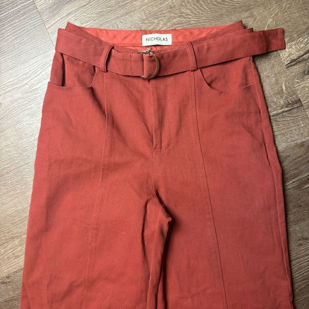 NICHOLAS Wide Leg Belted Trouser Pants - Size 2 - Excellent - Picture 4 of 10